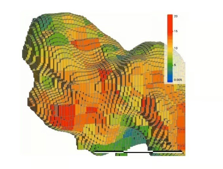 3D resource-estimation model of a deposit